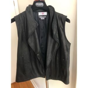 Vince black leather vest